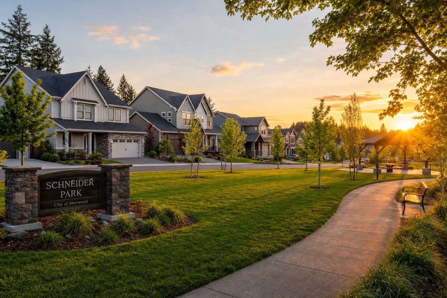 Sherwood, Oregon residential neighborhood in the Washington County and Portland Metro area